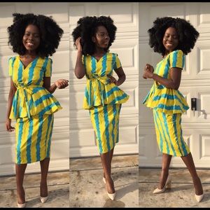 African clothing Ankara 2 set of top and skirt